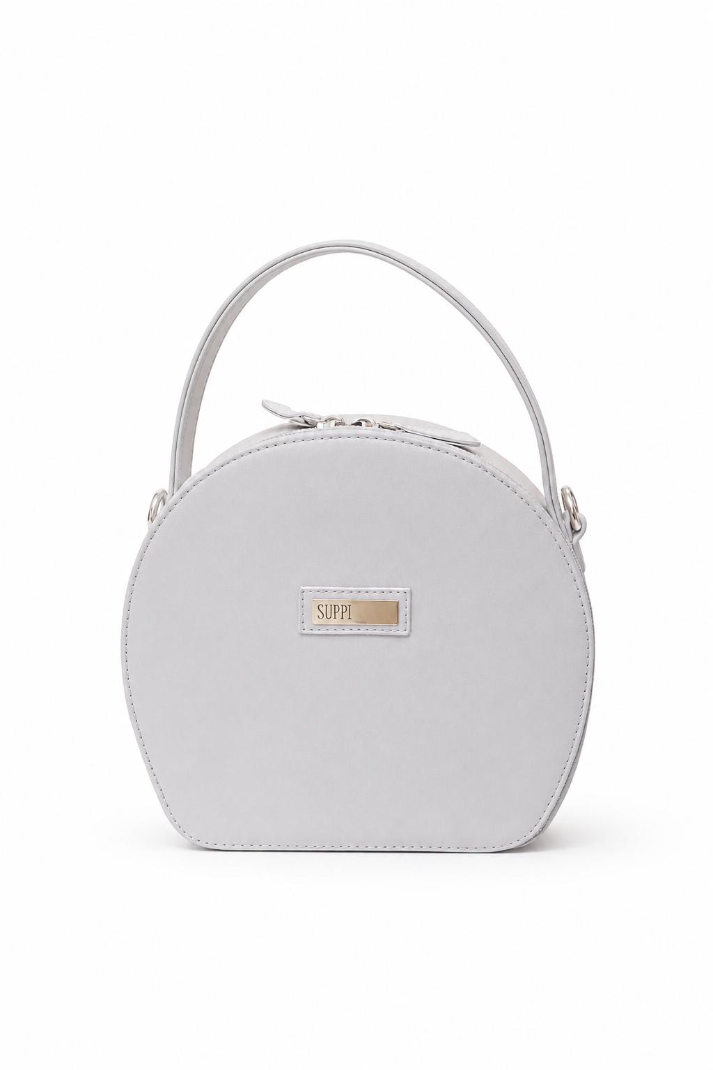 Bolso de mano color azul en microfibra