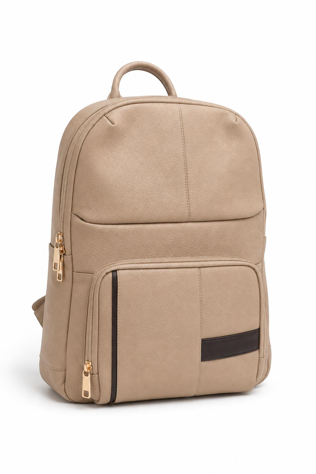 Morral en cuero capuchino para mujer