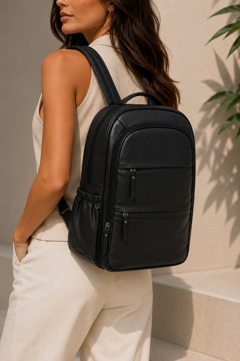 morral en cuero para mujer