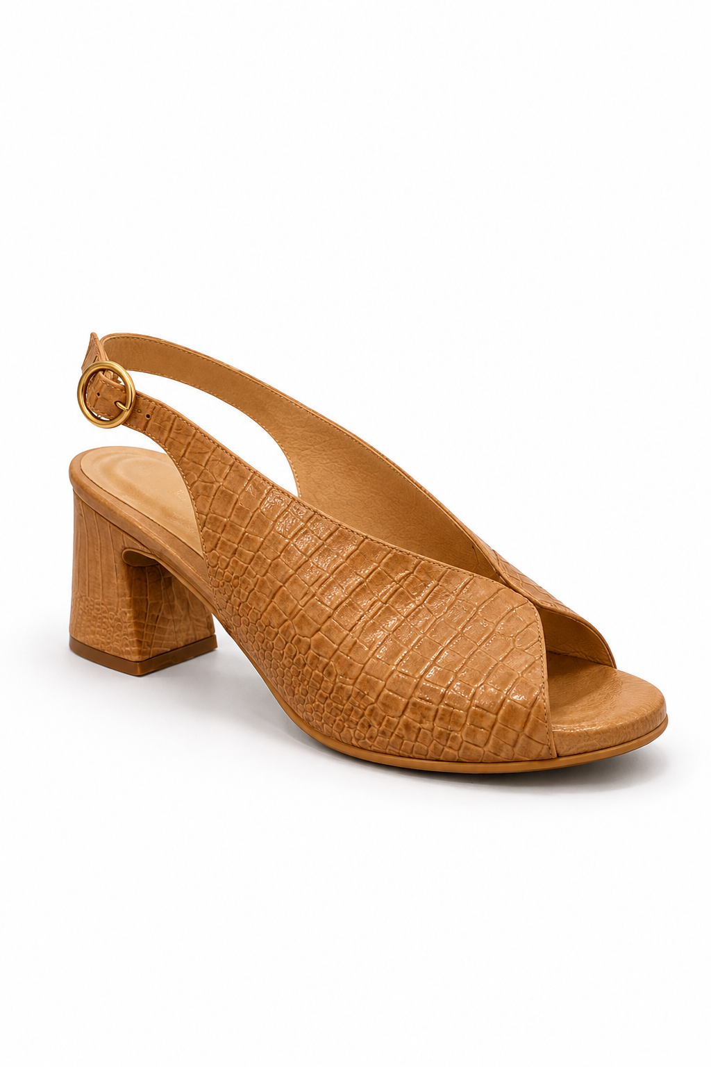 Sandalia color macadamia en cuero