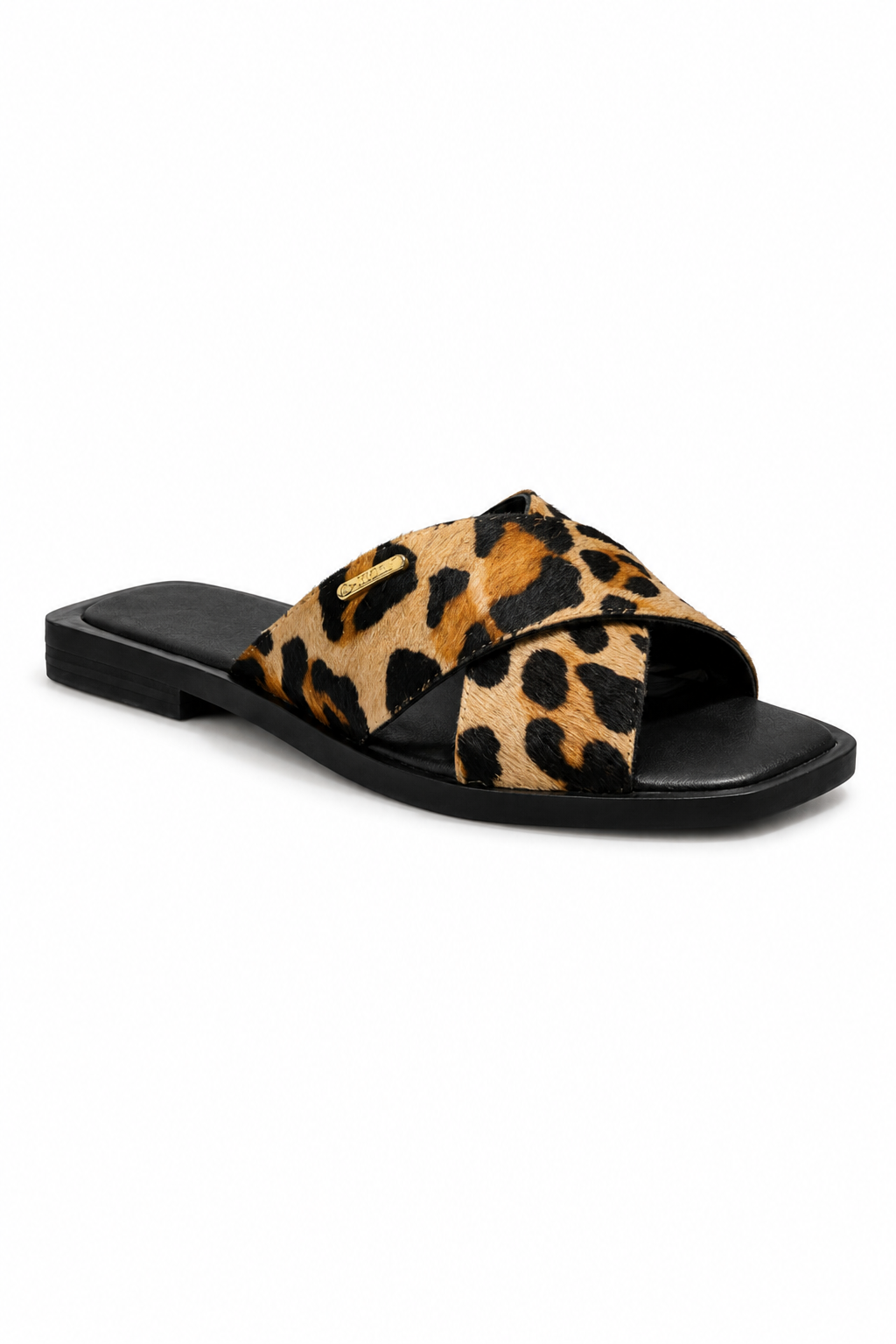 Sandalia animal print cuadrada